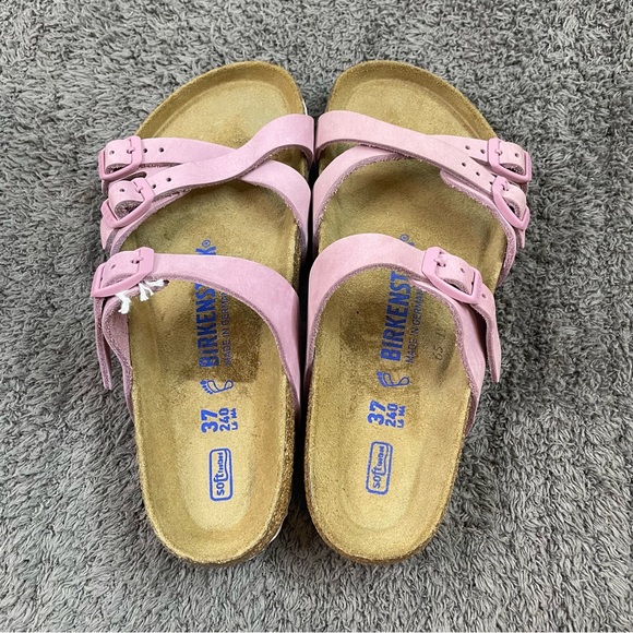BIRKENSTOCK FRANCA SOFT FOOTBED WOMEN SANDALS LEATHER ROSE - Picture 2 of 6